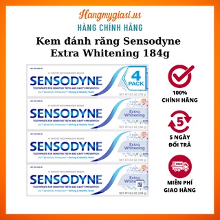 Kem đánh răng giảm ê buốt thơm mát trắng răng Sensodyne Extra Whitening 4 Pack - Hàng Mỹ Giá Sỉ