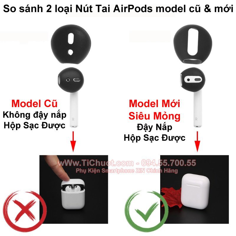 [Loại Dày][KO Gắn AirPods đc] Nút cao su bọc Tai Nghe iPhone EarPods chống rơi