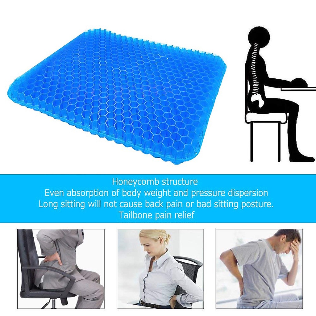 Đệm Ngồi 3D Silicon 2 Lớp Tổ Ong Lót Ghế Thoáng Khí Chống Đau Mỏi Lưng miDoctor + Tặng Kèm Bao Vỏ Nệm