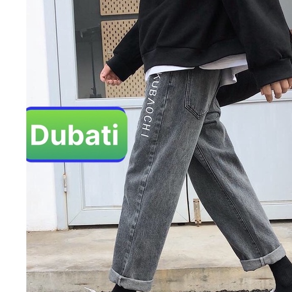 Quần Jeans Baggy Rộng, Quần Jean Nam Ống Suông Rộng In Hình Mặt Cười Kubaochi-  DUBATI FASHION