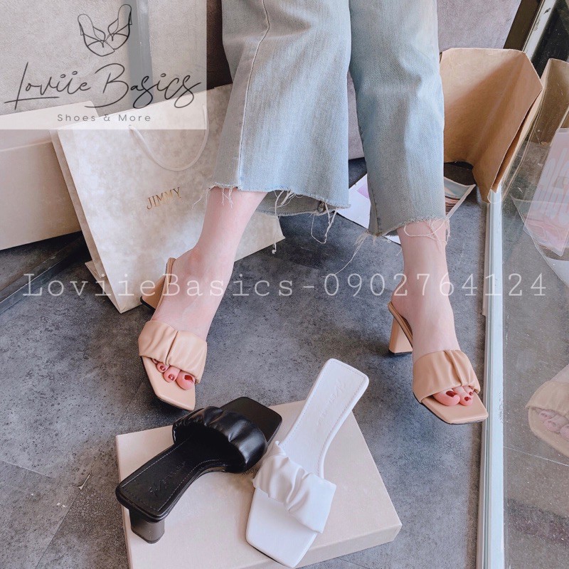 GUỐC CAO GÓT LOVIIE BASICS ĐẾ VUÔNG - GUỐC NỮ THỜI TRANG 7 PHÂN - QUAI NGANG GÓT VUÔNG D201111 D200356