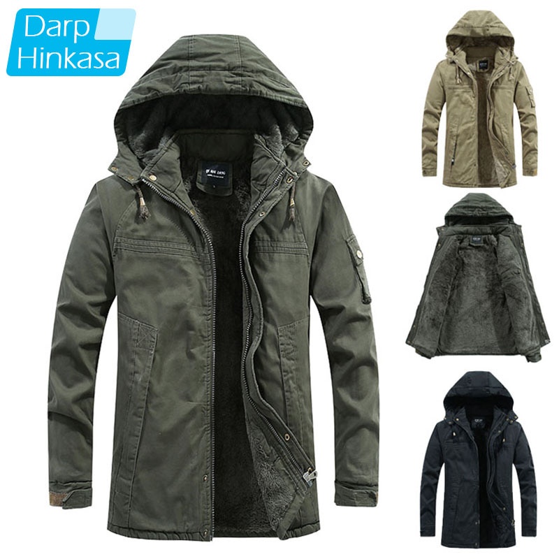 Áo Khoác Parka 100% Cotton Dày Chống Gió Có Mũ Trùm Thời Trang Mùa Đông Mới Năm 2021