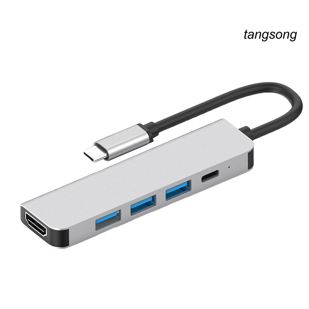 Bộ Chuyển Đổi Ts-5 Trong 1 4k Type-C Sang Hdmi-Compatible Hub Usb 3.0 Cho Máy Tính