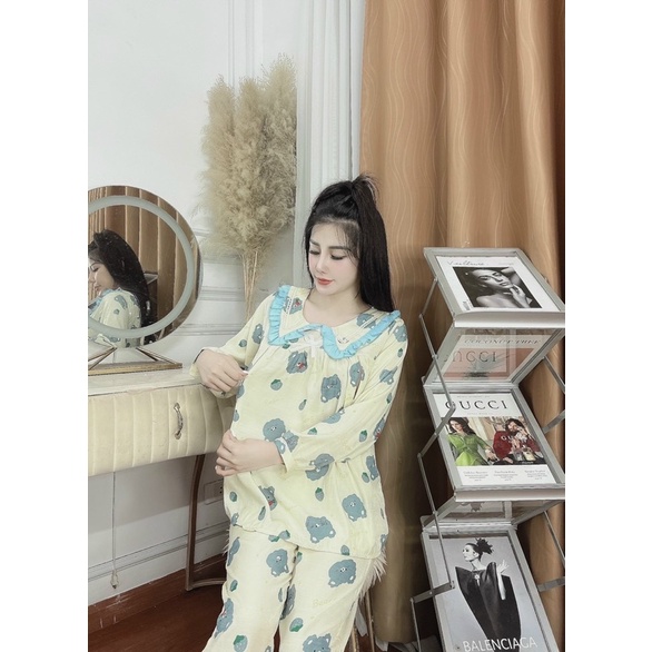 Bộ Bầu ,sau sinh có khoá ti tiện lợi ,cổ bèo hình siêu cute,Chất Đũi Hàn siêu mềm mịn ,thấm hút mồ hôi ,freesize 43-68kg