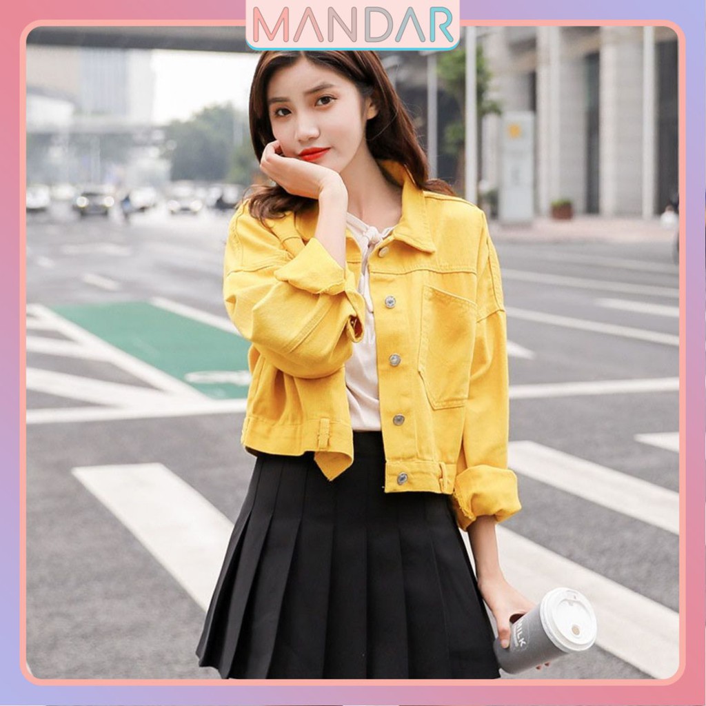 Áo khoác Nữ kaki cao cấp form croptop dáng lững phối nút sau siêu chất - Hot trend 2021