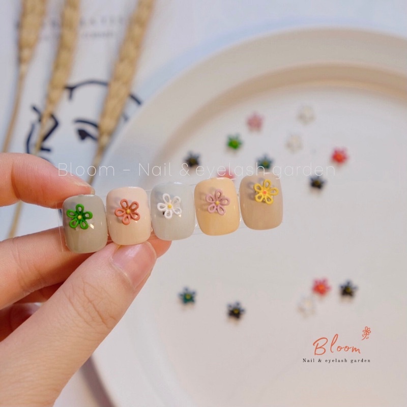 Set charm hoa gắn móng tay, charm nail