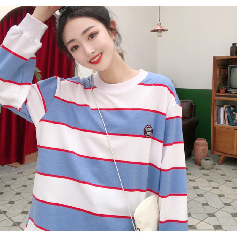 [Hàng về sau 7-14 ngày] Áo thu đông dài tay kẻ sọc xanh cheap moment Tiêu Chiến