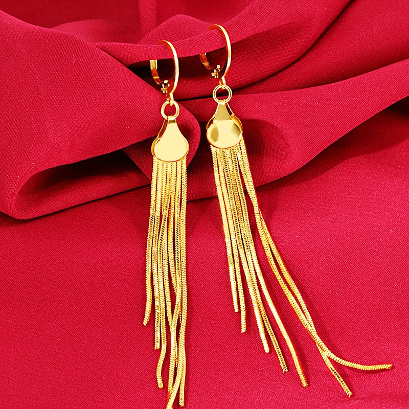 Bông Tai Nữ mạ vàng tua rua T185 NaMoo Jewelry