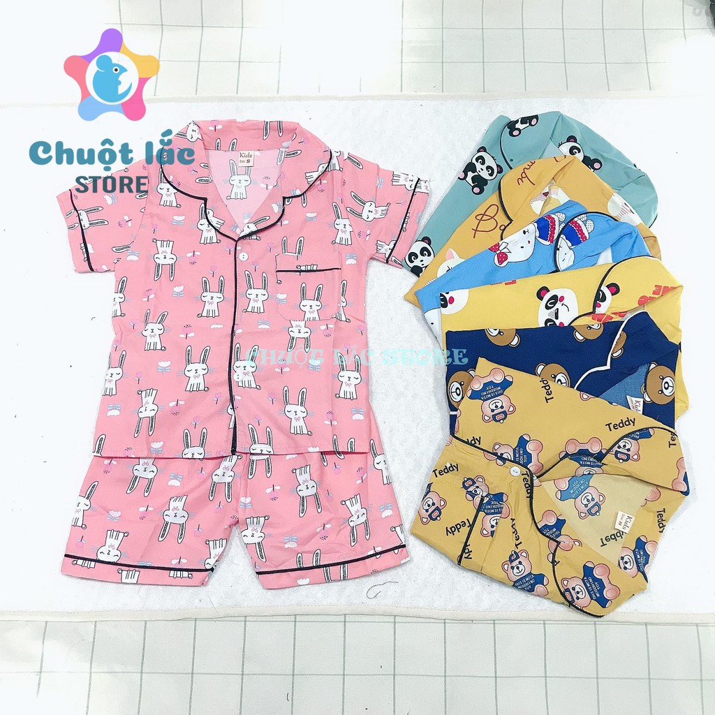 Bộ Pijama Cho Bé Trai Bé Gái Chuột Lắc Store Cộc Tay Size Đại 15Kg Đến 30Kg