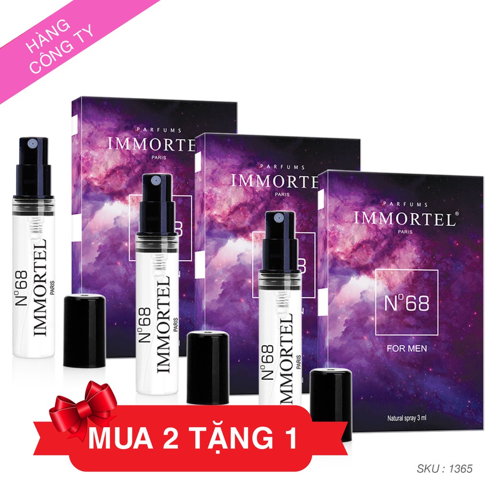 Bộ 3 Nước Hoa NAM IMMORTEL No68 3 Chai xịt x 3ml  Eau De Parfum