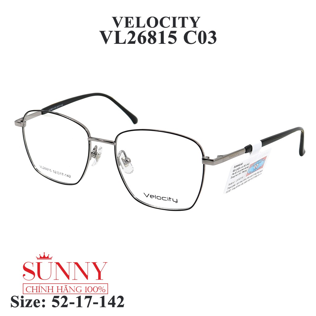VL26815 - gọng kính kim loại Velocity chính hãng, bảo hành toàn quốc