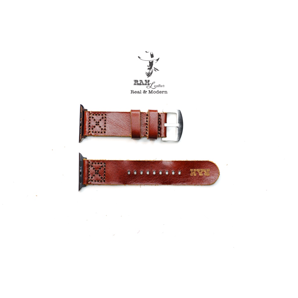 Dây đồng hồ RAM Leather vintage da bò nâu đỏ RAM Leather Simple X