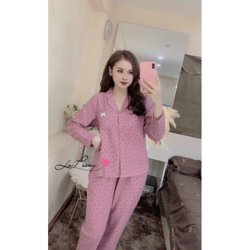 [RẺ VÔ ĐỊCH ]𝗕𝗼̣̂ Đ𝗼̂̀ 𝗡𝗴𝘂̉ Nhung Tăm Hình &amp; Video thật]Set bộ đồ pijama Nhung tăm