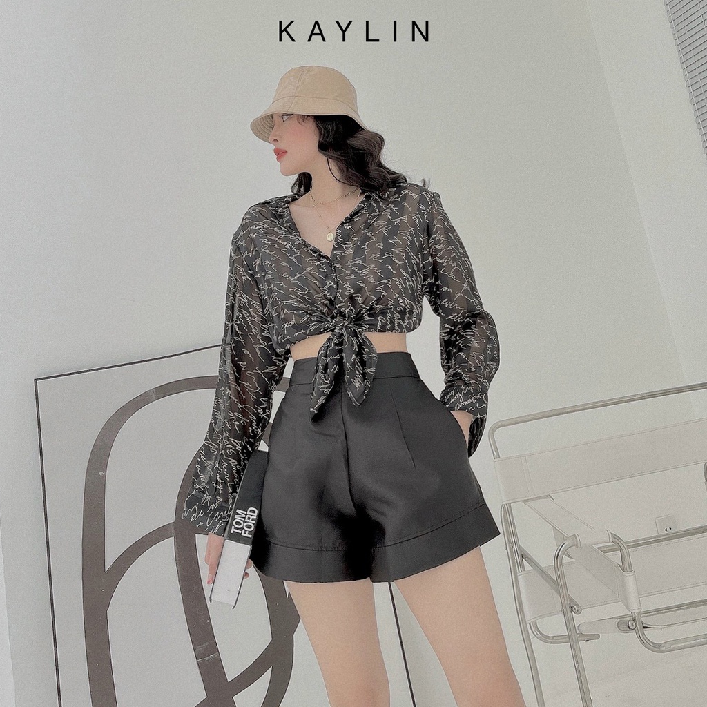Áo sơ mi nữ họa tiết chữ phong cách KAYLIN - N1615
