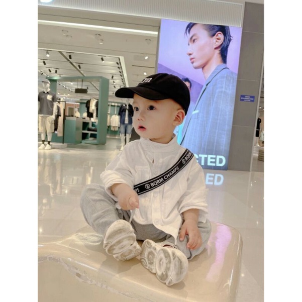 Áo sơ mi cổ đứng cho bé siêu chất