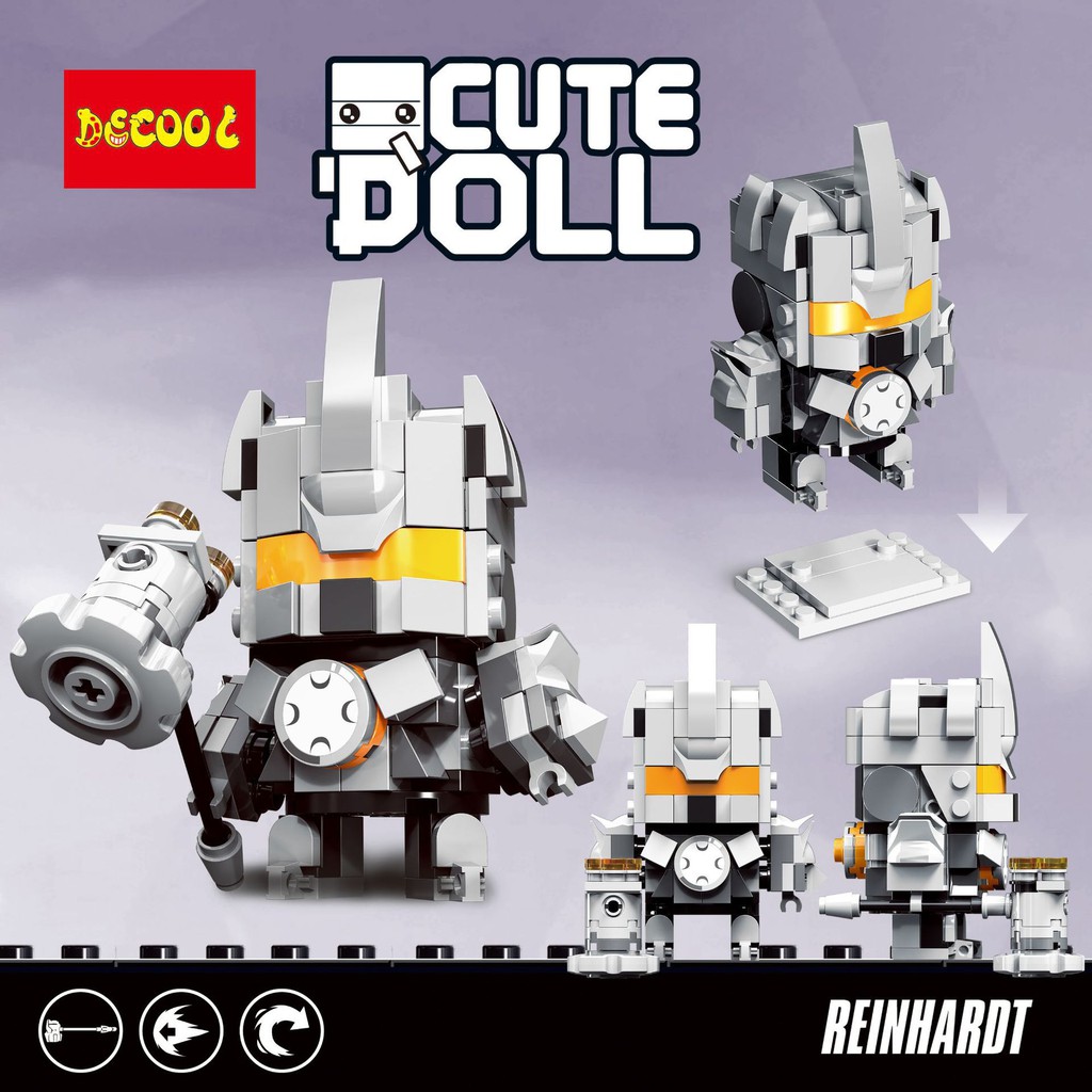 DECOOL 6847-6852 Bộ 6 Brick Headz nhân vật trong Overwatch - Đồ chơi Lắp ghép Minifigures Mô hình Mini BrickHeadz