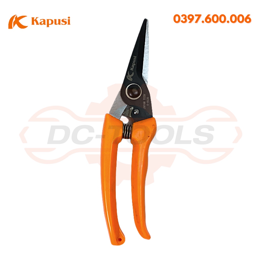 Kéo cắt cành, kéo cắt tỉa cành cây (K-8638) KAPUSI NHẬT BẢN CHÍNH HÃNG DC TOOLS (KHO SỈ)