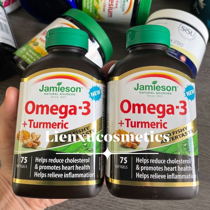 Viên uống Omega 3 &amp; Turmeric 75 viên Jamieson; hsd T9/2024