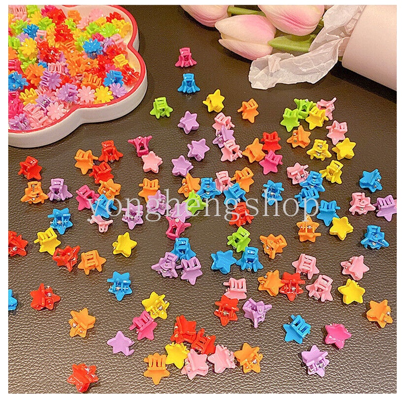 Set 20 Kẹp Tóc Hình Hoa / Ngôi Sao / Vương Miện Màu Sắc Ngọt Ngào Dễ Thương Cho Bé Gái