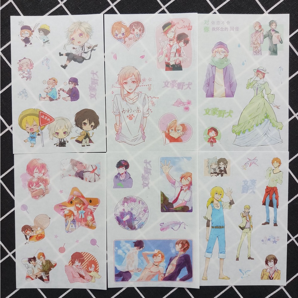 [Sticker] Hình Dán Anime Bungou Stray Dogs (6 Tấm)