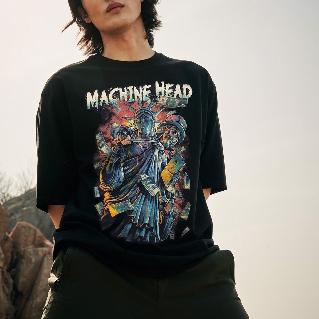 Áo Thun Unisex Nam Nữ Machine Head In Lụa Đẹp Vải Cotton Cao Cấp Fom Mỹ Local Brand MVR Phong Cách Rock Band tee | BigBuy360 - bigbuy360.vn