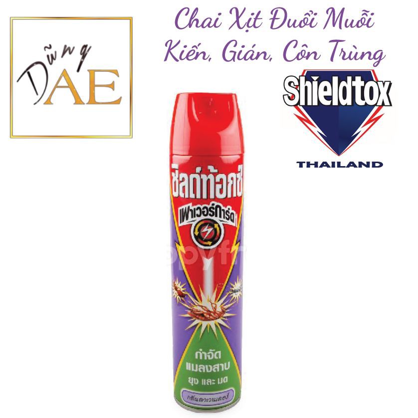 Chai Xịt đuổi Muỗi Kiến Gián Côn Trùng Shieldtox Thái Lan 600mL