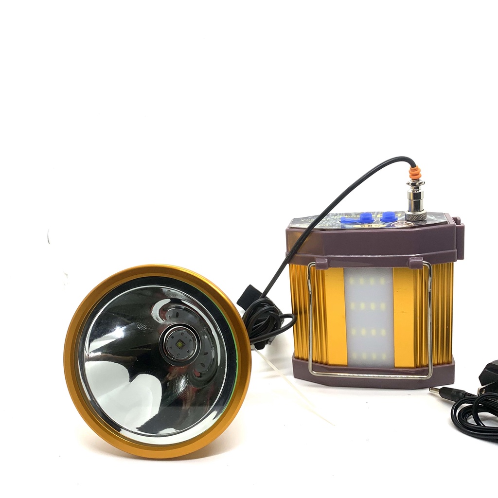 Đèn pin đội đầu siêu sáng, đèn đeo đầu pin rời V588 chóa lớn 12cm