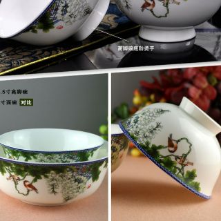 Bát ăn cơm Cốt Sứ Cảnh Đức ( Bộ 10 cái)