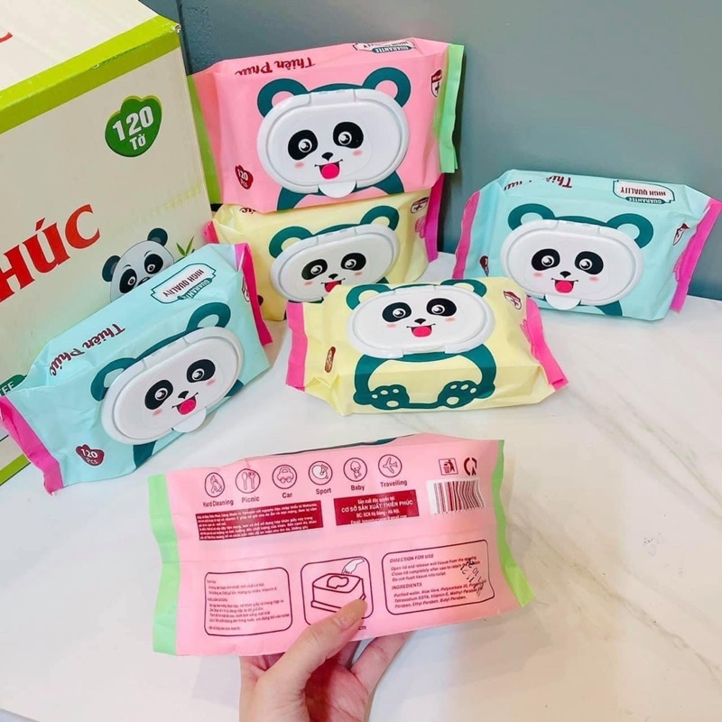 KHĂN GIẤY ƯỚT KO MÙI  KHÁNG KHUẨN THIÊN PHÚC- GÓI 120 TỜ