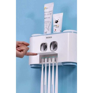 Bộ dụng cụ nhả kem đánh răng tự động thông minh kèm 4 cốc