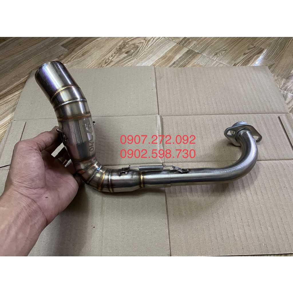 Cổ pô tăng inox 2 khúc gắn lon 27-38-51mm dành cho Mio