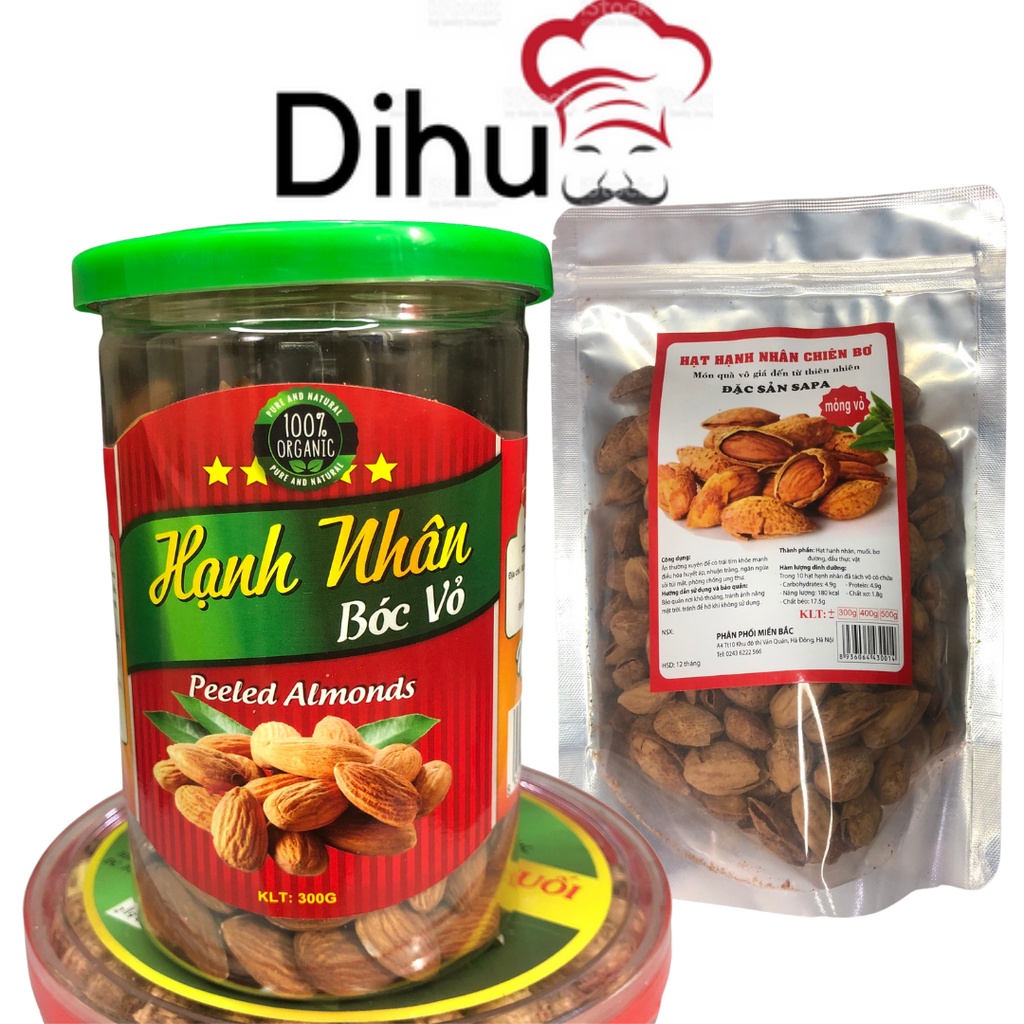 Hạnh nhân sấy nguyên vị, rang bở mỹ thơm ngon giàu dưỡng chất dihu Food