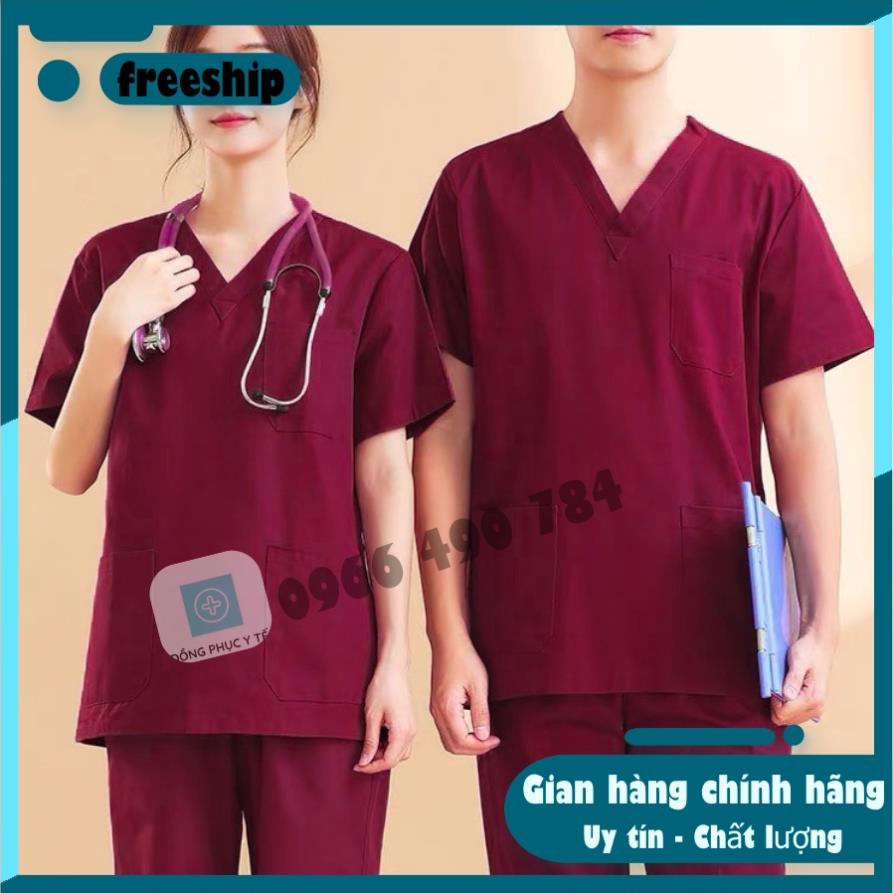 ๑Bộ scrubs Đỏ Đô, Quần áo Blouse, y tá, bác sĩ, phẫu thuật, thẩm mỹ, Spa, Đông Phục Tế Cao Cấp !!