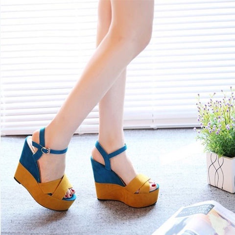 Dép Sandal Cao Gót Đế Xuồng Thời Trang Dành Cho Nữ