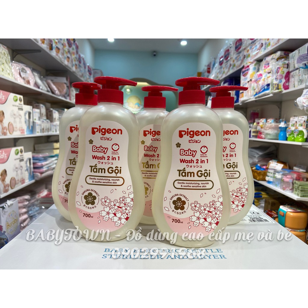Tắm gội dịu nhẹ 2 in 1 Sakura Pigeon 700ML