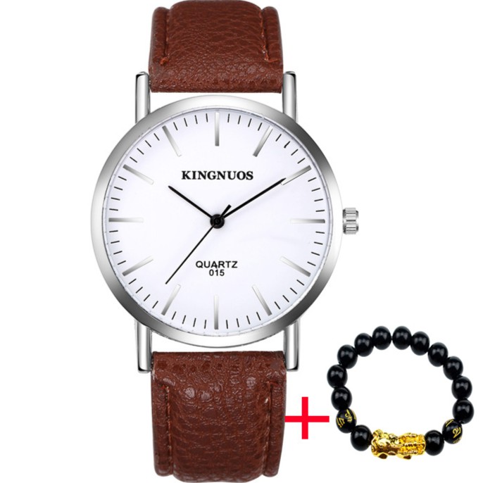 Đồng hồ nam KINGNUOS K015 dây da cao cấp + (tặng vòng tay phong thủy) | BigBuy360 - bigbuy360.vn