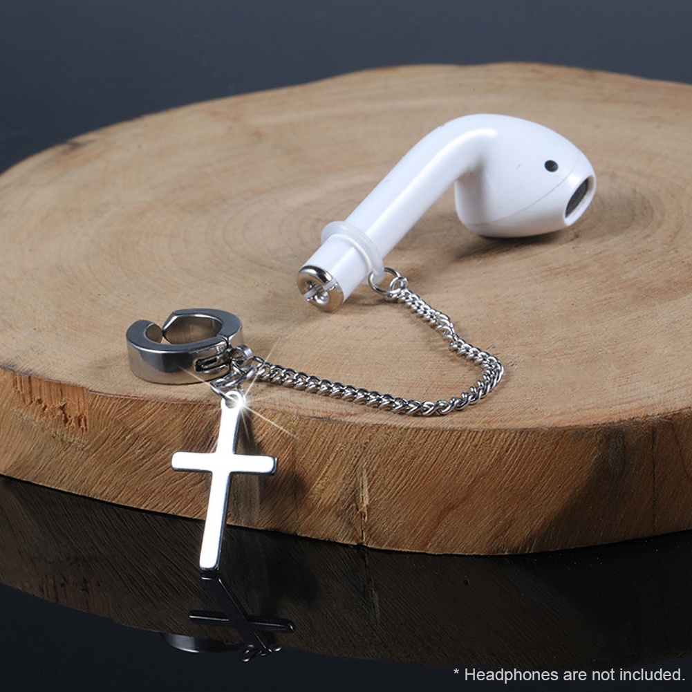 Vỏ Bảo Vệ Hộp Sạc Tai Nghe AirPods Không Dây Bằng Thép Titan Phối Dây Xích Thời Trang Sang Trọng