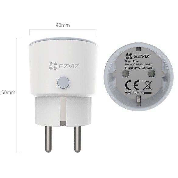 Ổ Cắm Điện WiFi Thông Minh EZVIZ T30-10B-EU - Điều khiển tất cả các thiết bị điện bằng giọng nói