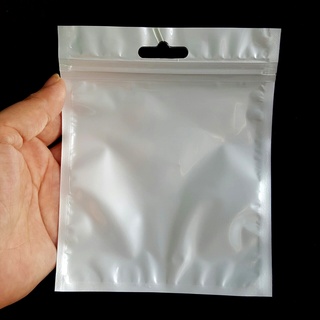 Combo 10 túi zip trắng 1 mặt trong kích thước 12cm x 15cm