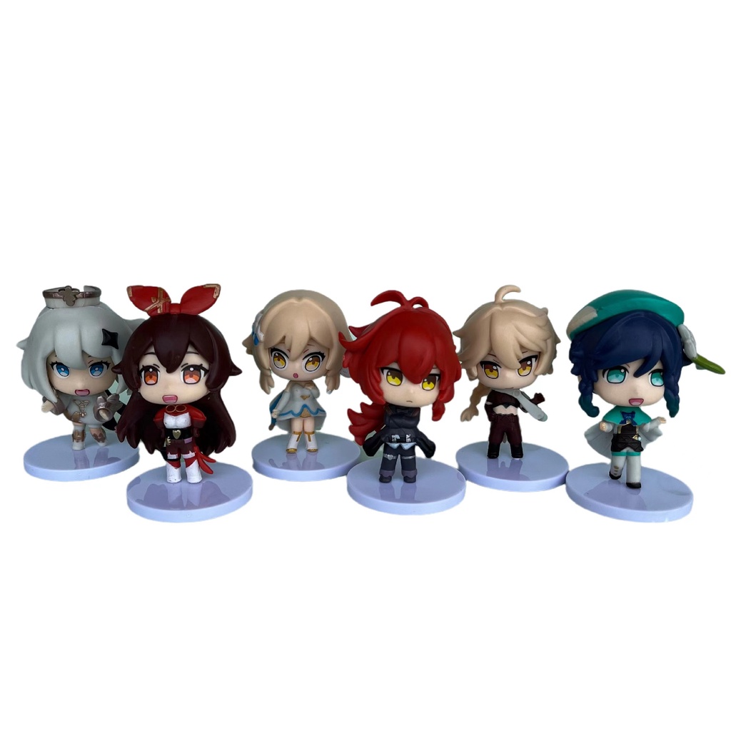 Bộ 6 mô hình nhân vật Mondstadt genshin Impact  ( Paimon Nhà lữ hành Diluc Venti Amber )