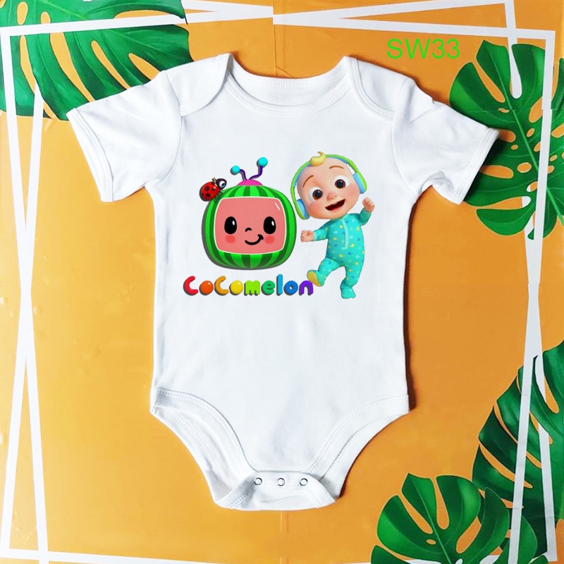Cocome Bộ Áo Liền Quần In Họa Tiết Dưa Hấu Dễ Thương Thời Trang Cho Bé Trai Và Gái