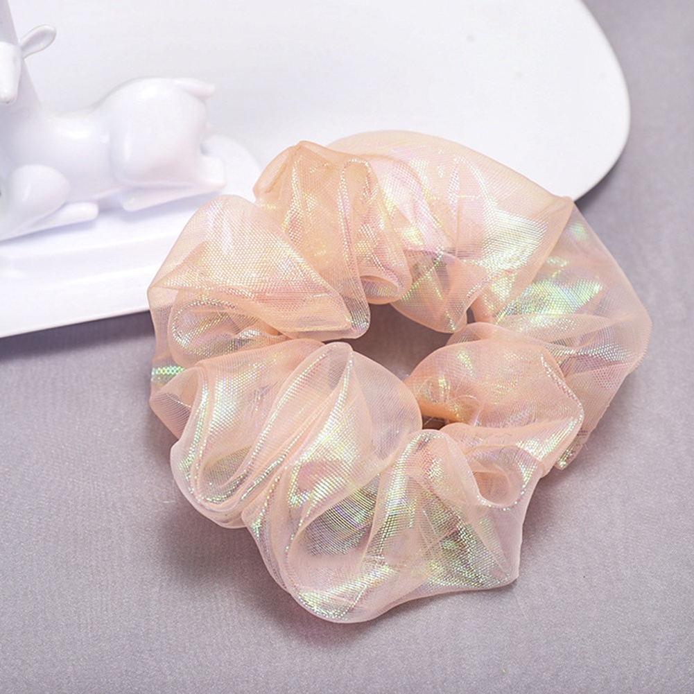 Dây Buộc Tóc Co Giãn Màu Trơn Lấp Lánh