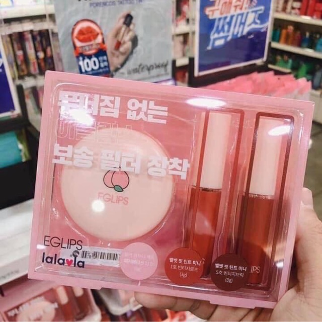 Set phấn + son kem eglips