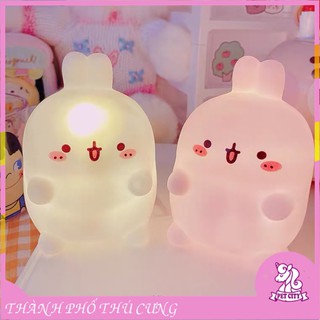 Đèn ngủ hình thỏ hai màu trắng hồng đáng yêu