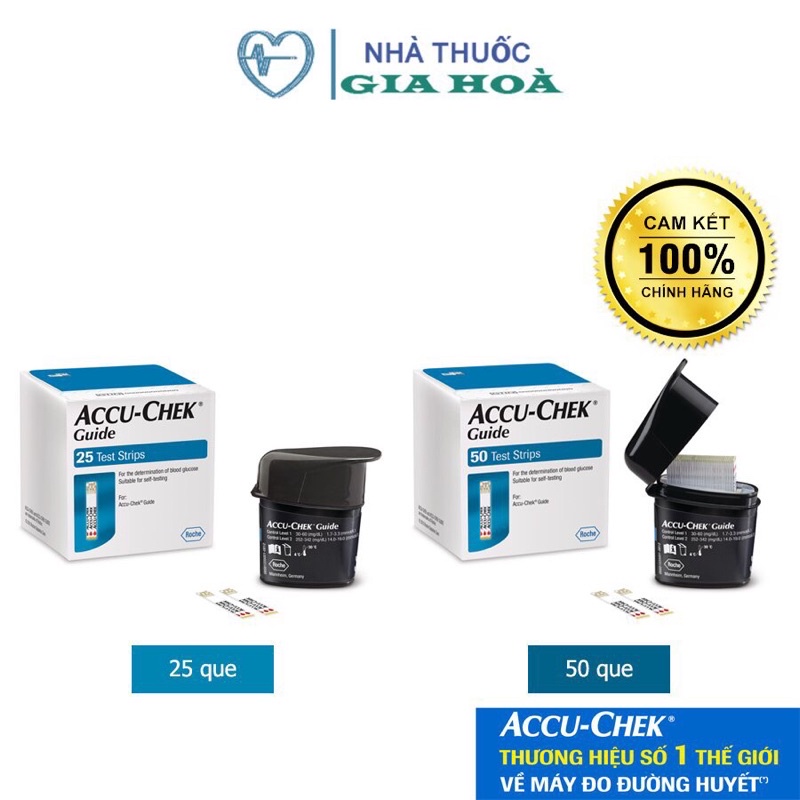 Que thử đường huyết Accu-Chek Guide (CHÍNH HÃNG) giải pháp thông minh vượt trội, que không rơi ngay cả khi dốc ngược lọ