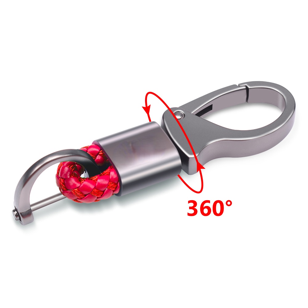 Móc Khóa Dây Da Bện Thủ Công Có Thể Tháo Rời