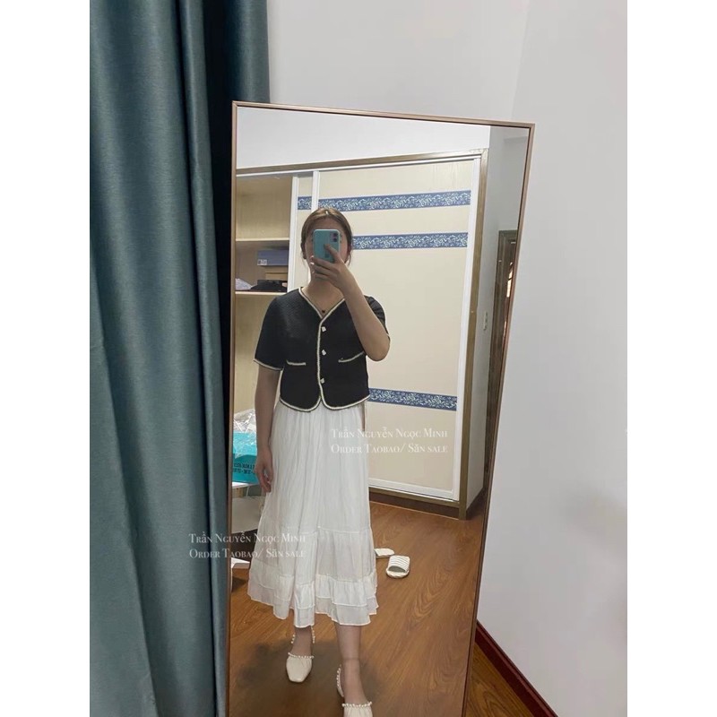 Chân váy midi xoè phong cách Hàn Quốc siêu xinh kèm ảnh thật ulzzang