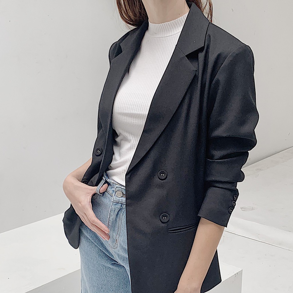 [Mã FAMALLT5 giảm 15% đơn 150k] COCOSIN - Áo Blazer Đen