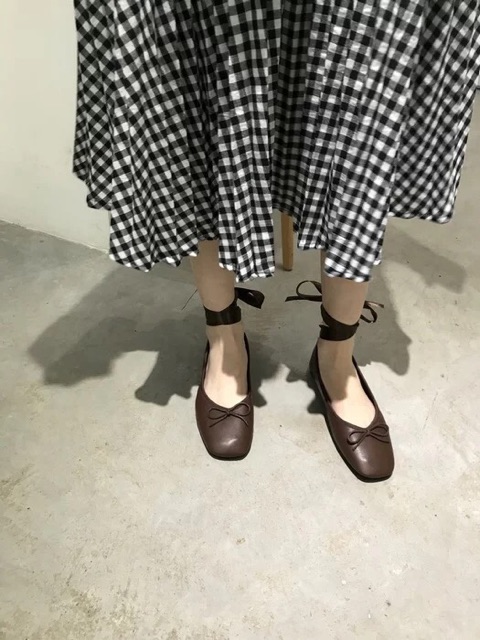 Giày cổ tích nữ mới mùa thu và mùa đông miệng nông dây đeo bằng phẳng đậu Hà Lan Giày đơn nữ phiên bản Hàn Quốc