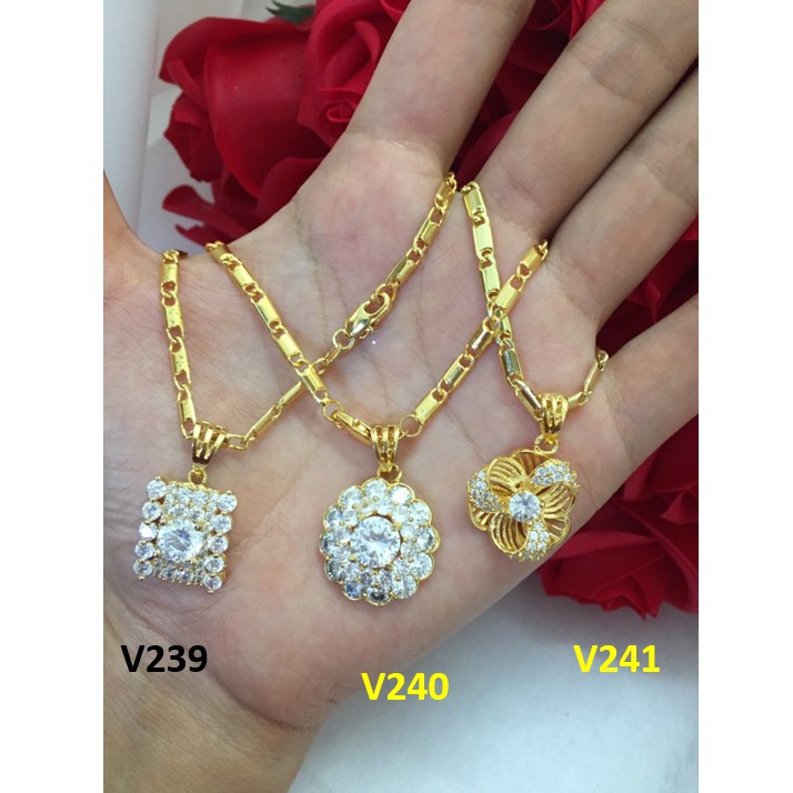 Dây Chuyền Nữ Bạc Đá Pha Lê Cao Cấp V239 V240 V241 Namoo Jewelry